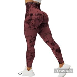 Marbled Seamless Leggings High Waist with Butt Scrunch Size Small